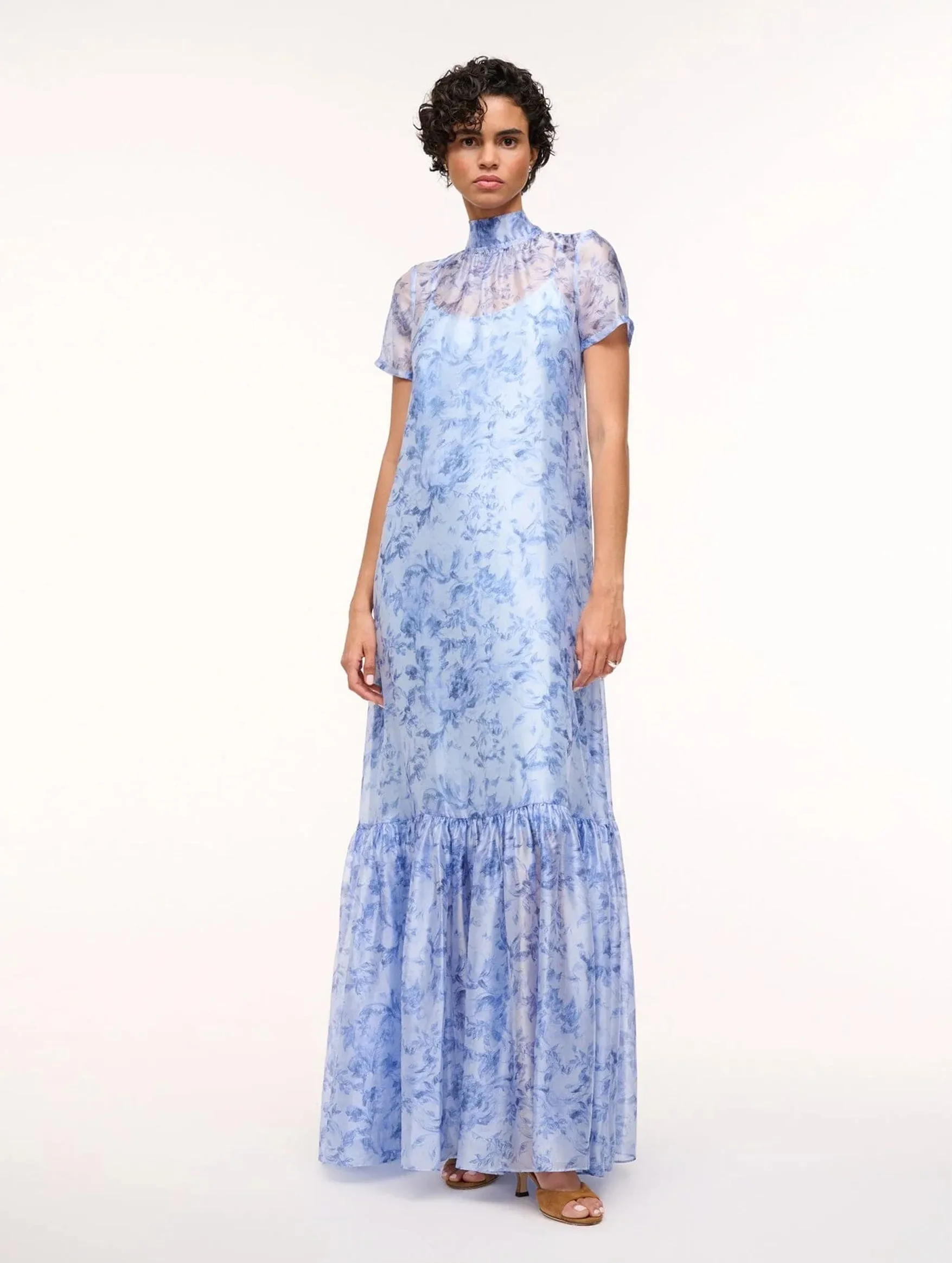 Calluna Dress in Periwinkle Floral Blue