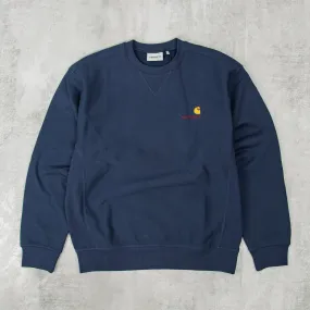 Carhartt WIP American Script Sweat - Air Force Blue