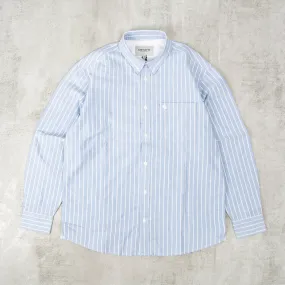 Carhartt WIP Dowlen Striped L/S Shirt - Bleach / White