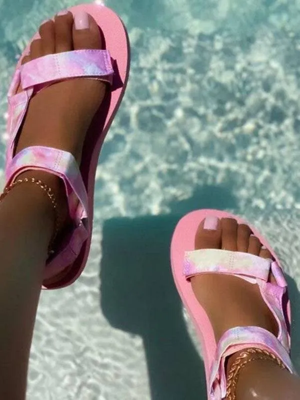 Casual Flat Beach Velcro Sandals