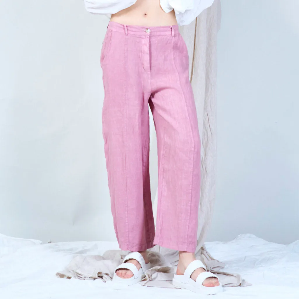 Casual linen pants with solid color wholesale