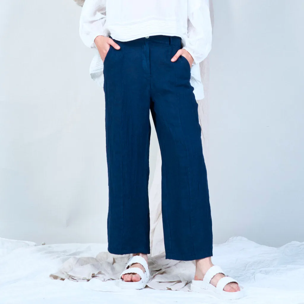 Casual linen pants with solid color wholesale