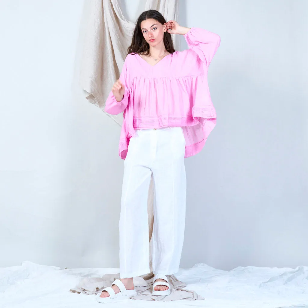 Casual linen pants with solid color wholesale