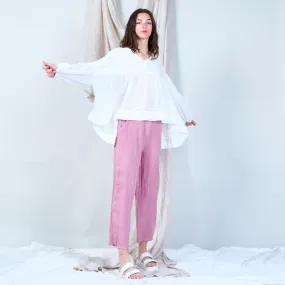 Casual linen pants with solid color wholesale