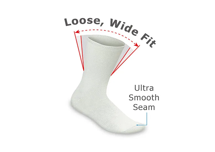 Casual/Dress Diabetic Socks - White