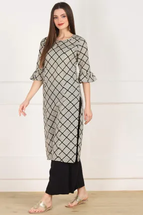 Checkered Print Kurti