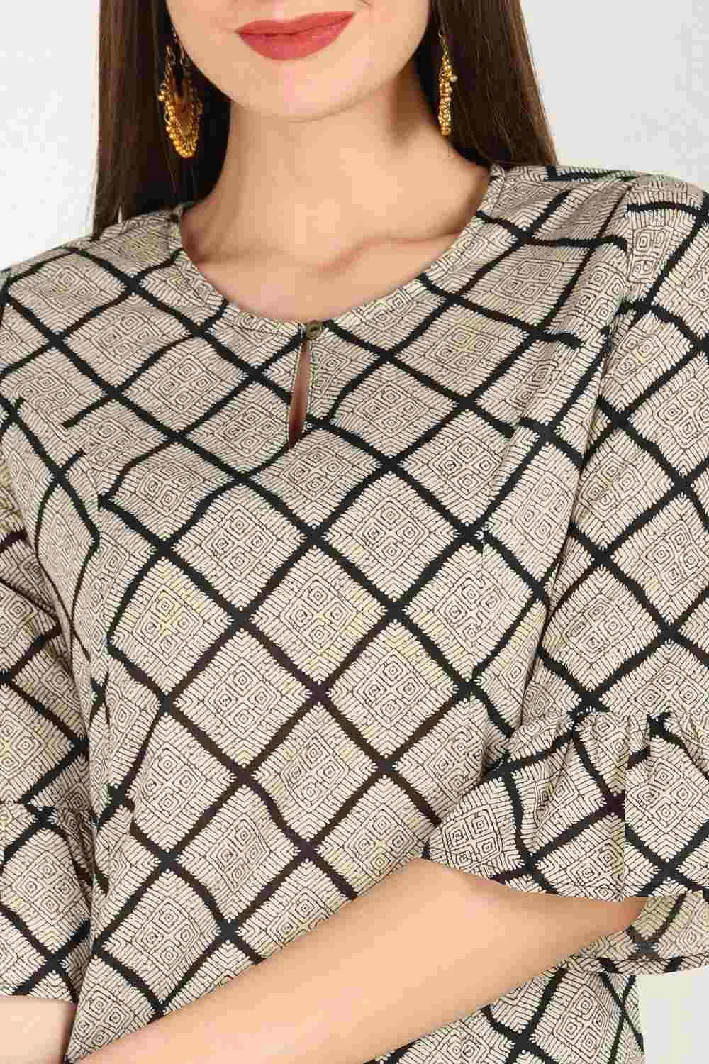 Checkered Print Kurti