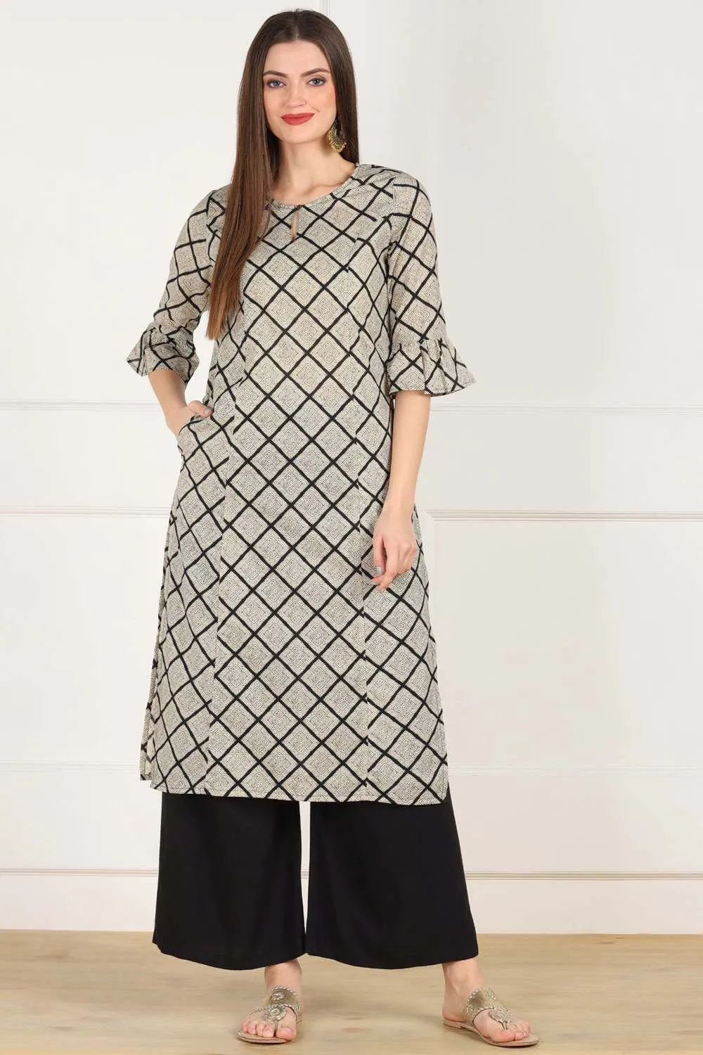 Checkered Print Kurti