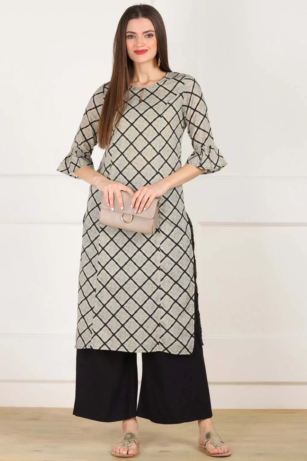 Checkered Print Kurti