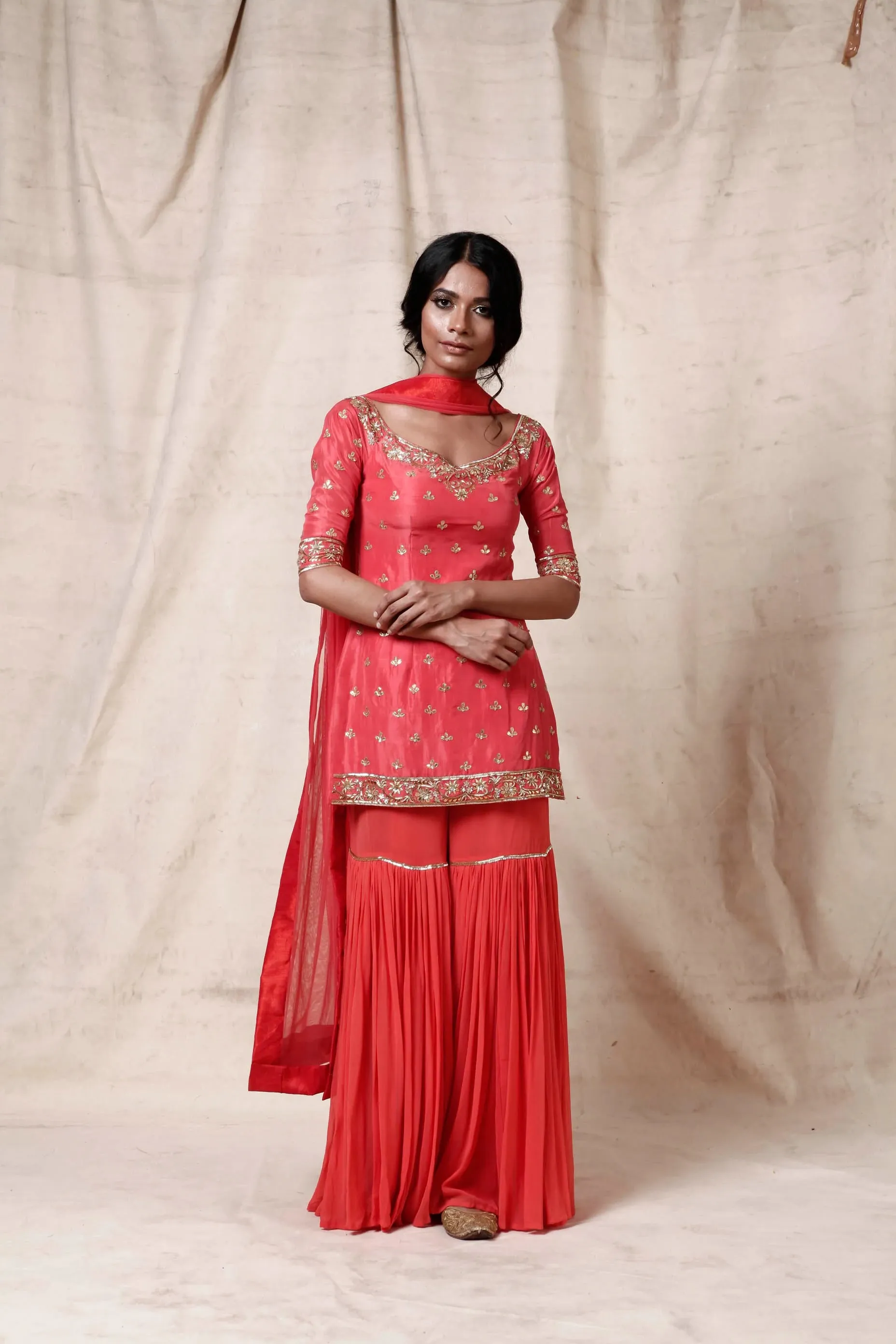 Coral Sharara Set