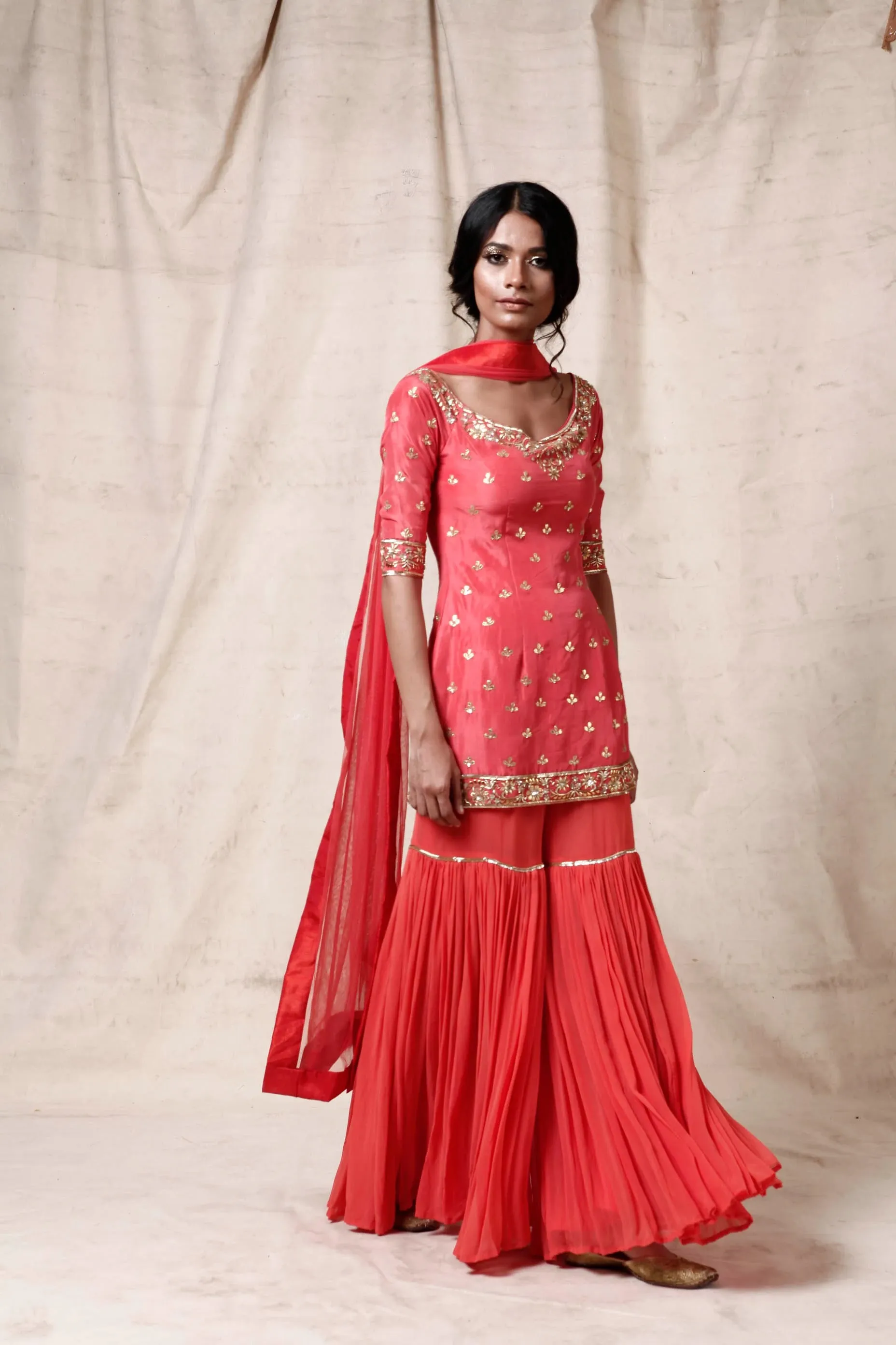 Coral Sharara Set