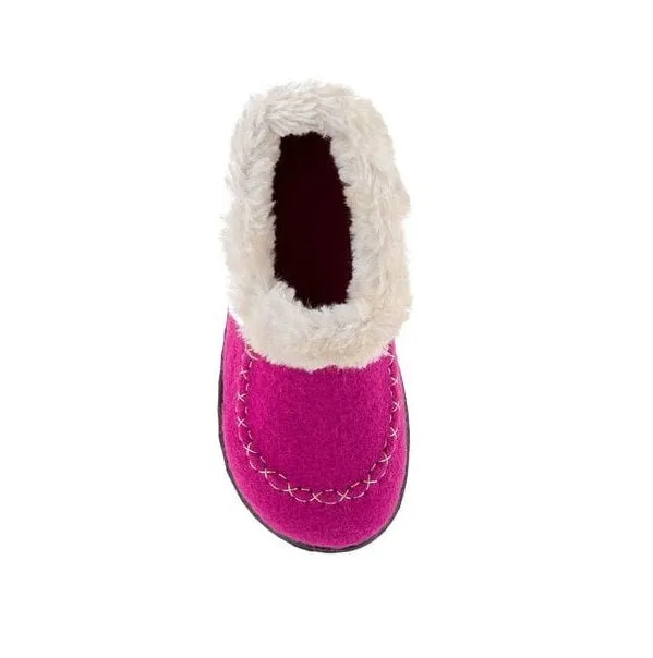 CozyCabin2 Kid's Slipper - Fuchsia/White