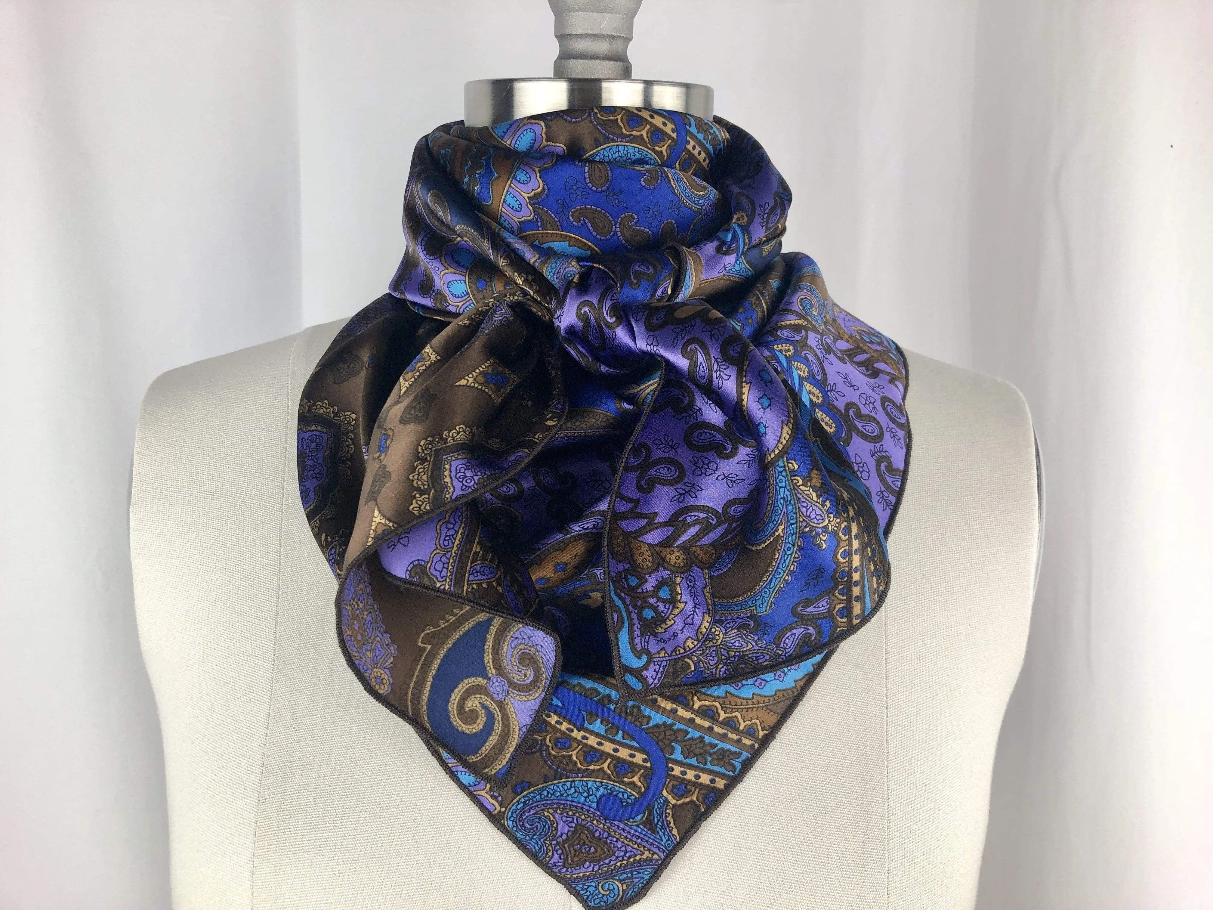 CR Chocolate & Royals Paisley Silk Scarf