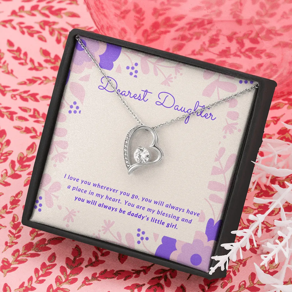 Daddy's Little Girl Open Heart Pendant Necklace