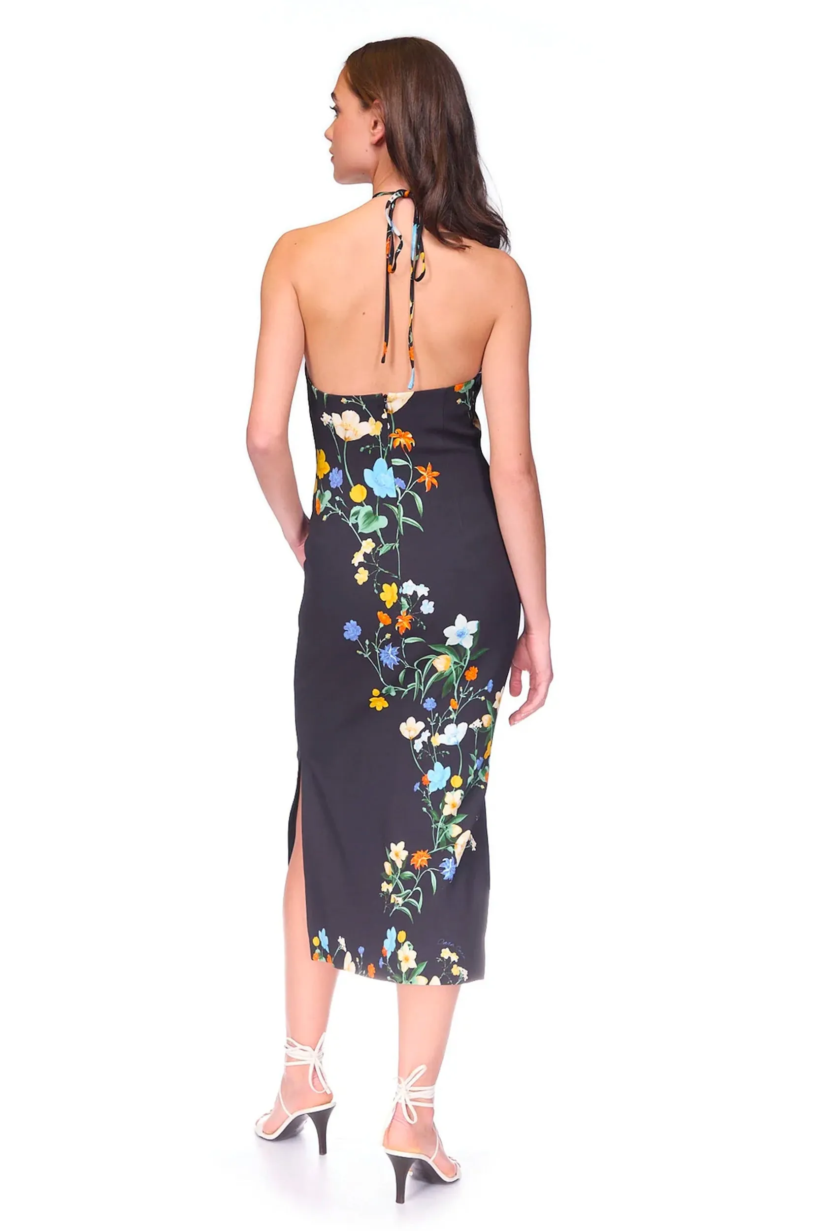 Davis Dress in Black Pressed Flowers