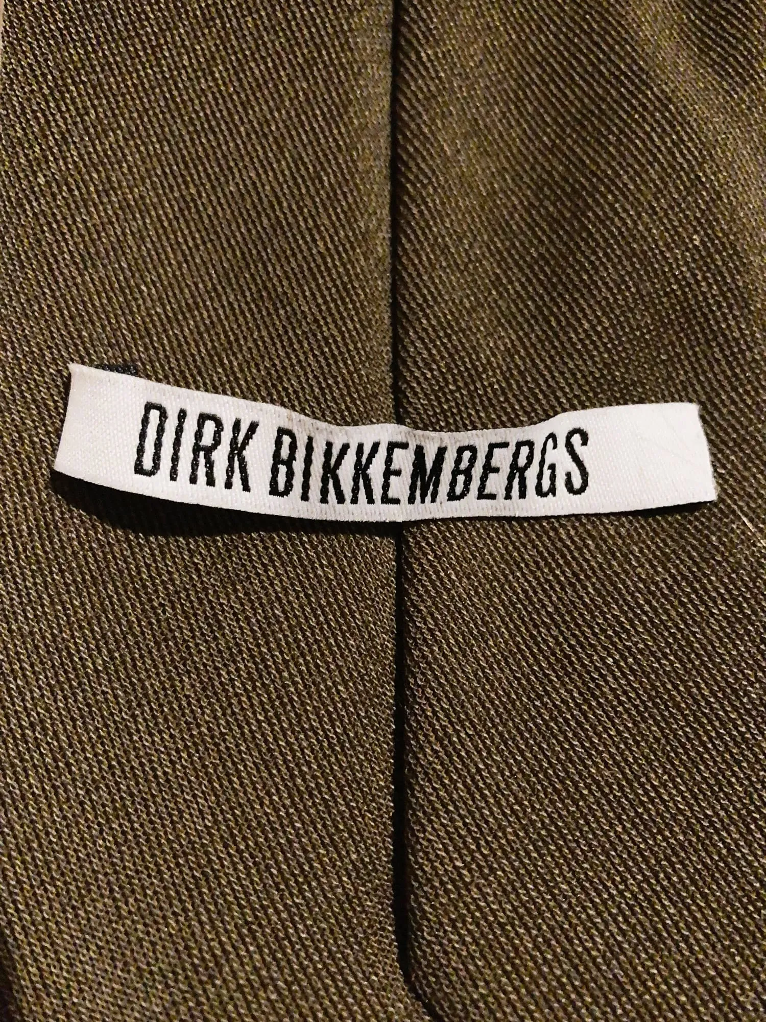 Dirk Bikkembergs winter 1997 khaki wool steel tie ring necktie