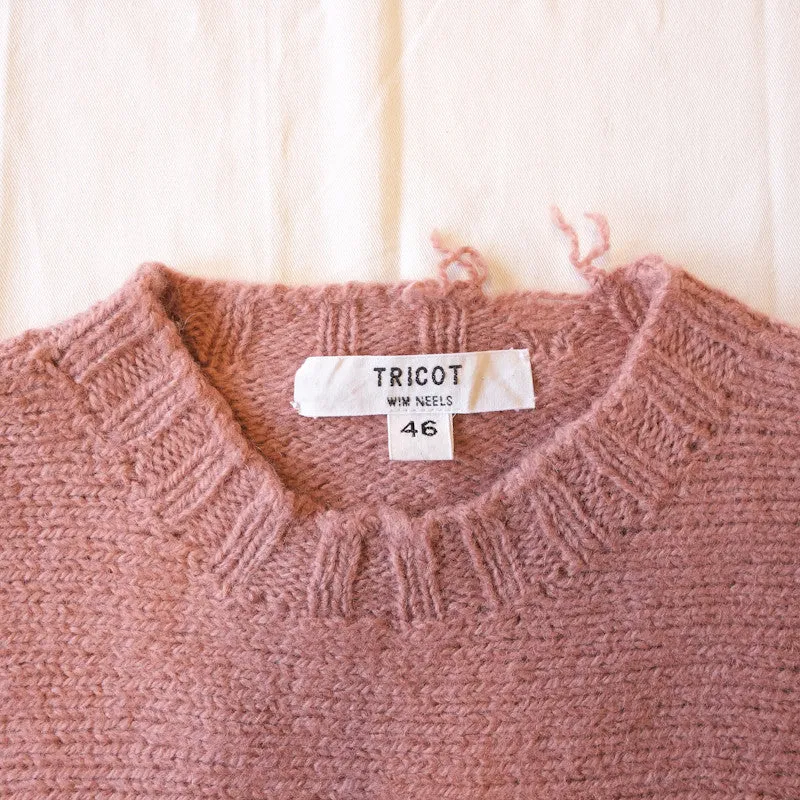 distressed crew neck jumper