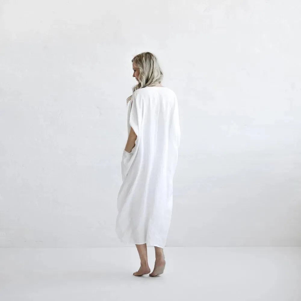 Drawstring waist linen dress by Seaside Tones