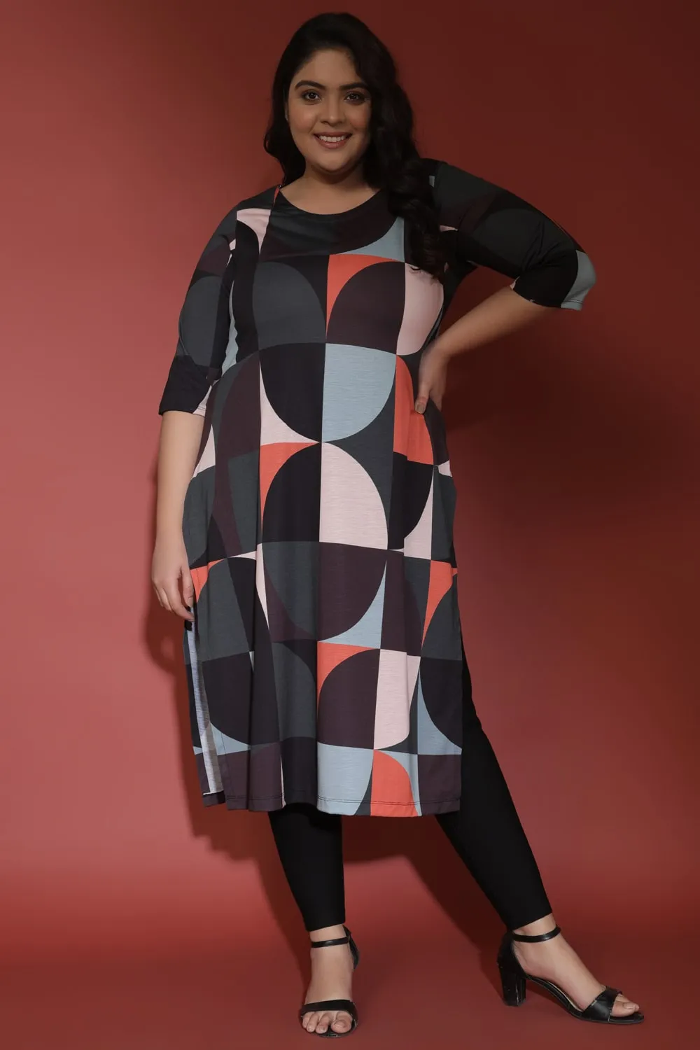 Dreaming Meera Geometric Print Kurti