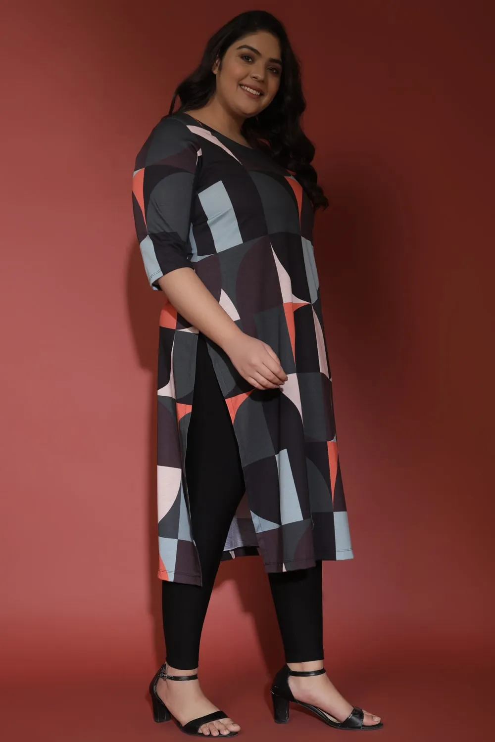 Dreaming Meera Geometric Print Kurti