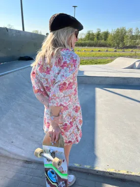 DUDE Oversized Bowling Shirt - Flower Print