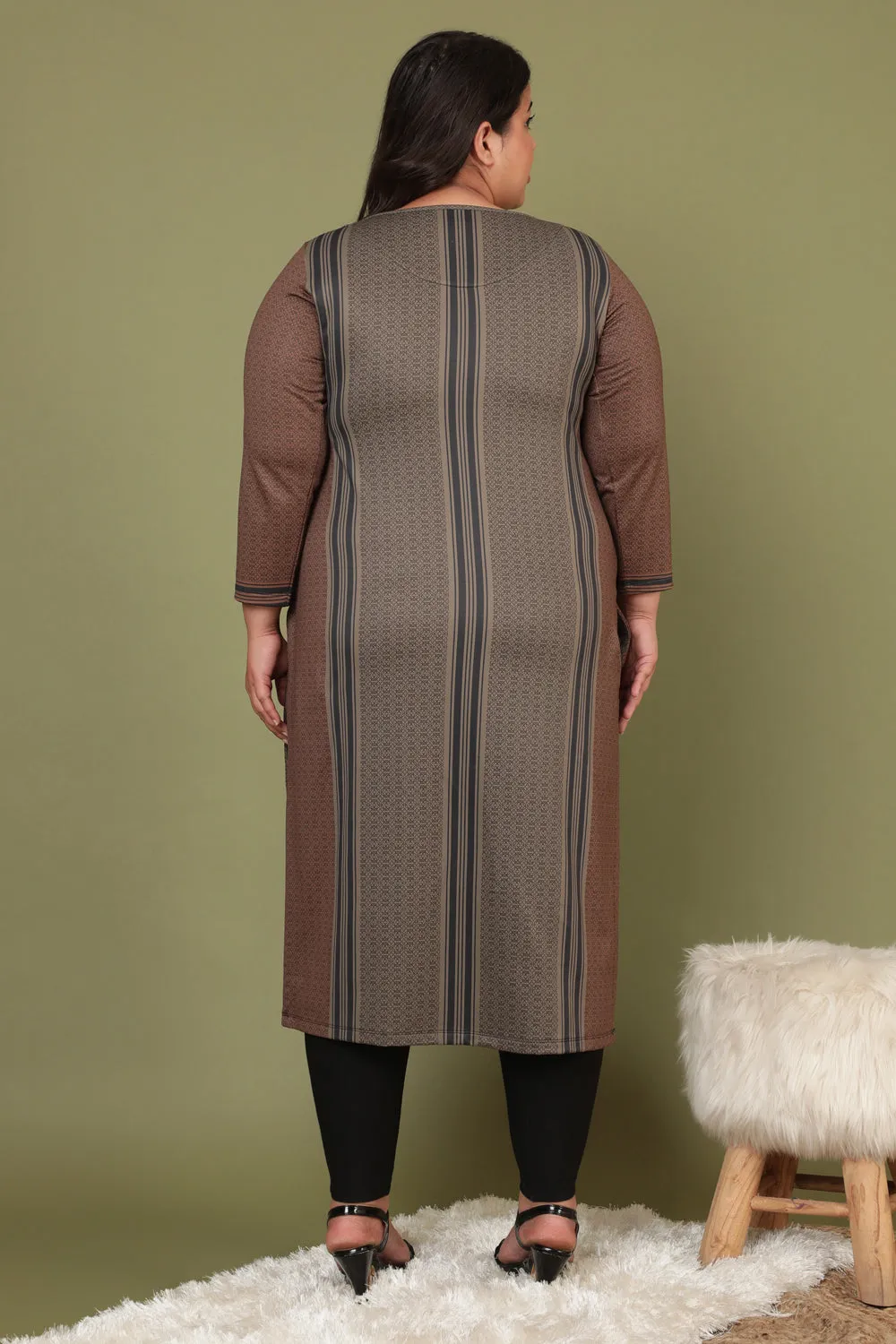 Earthen Classic Art Woolen Winter Kurti