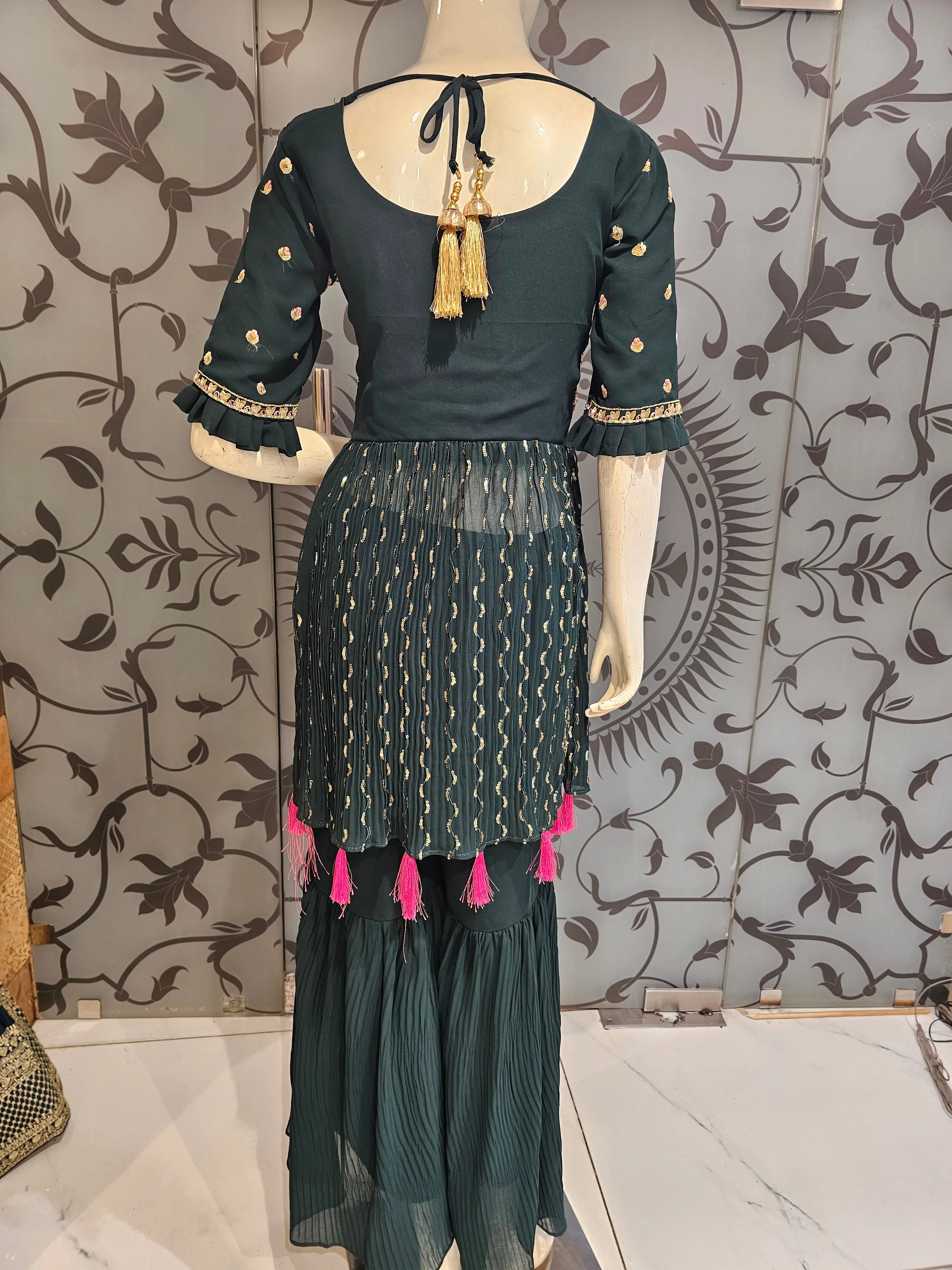 Elegant Georgette Suit Set with Sharara