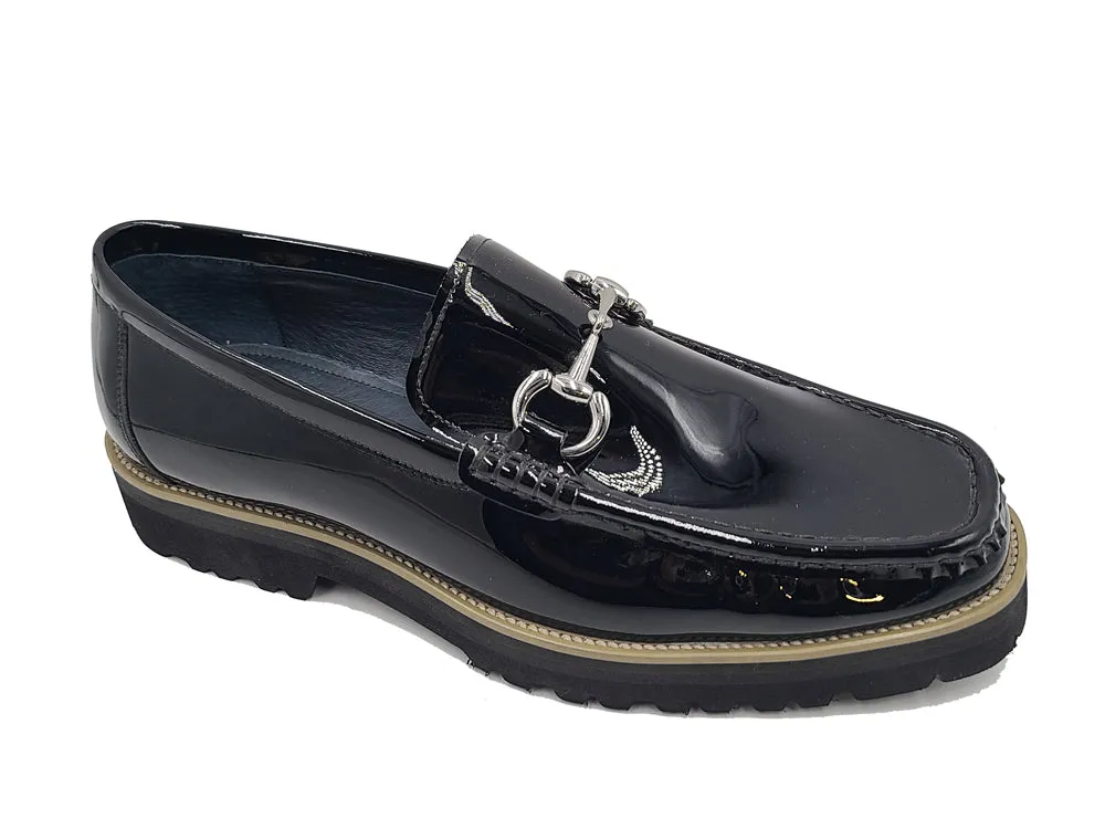 Elegant Patent Leather Horse Bit Loafer