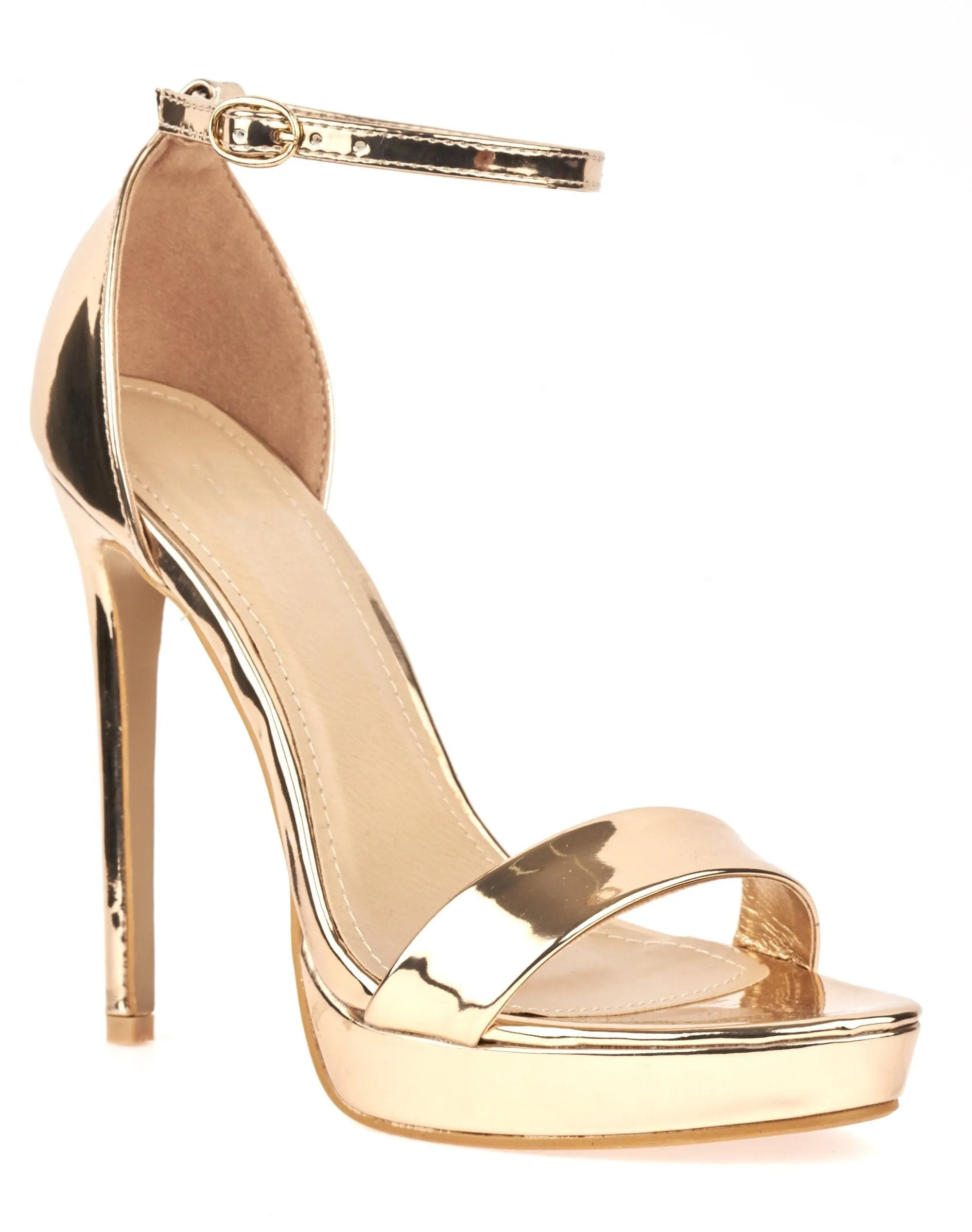 Ella Barely There Platform Sandal in Rose Gold