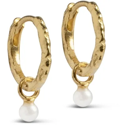 Enamel Copenhagen Belle Hoops-Pearl