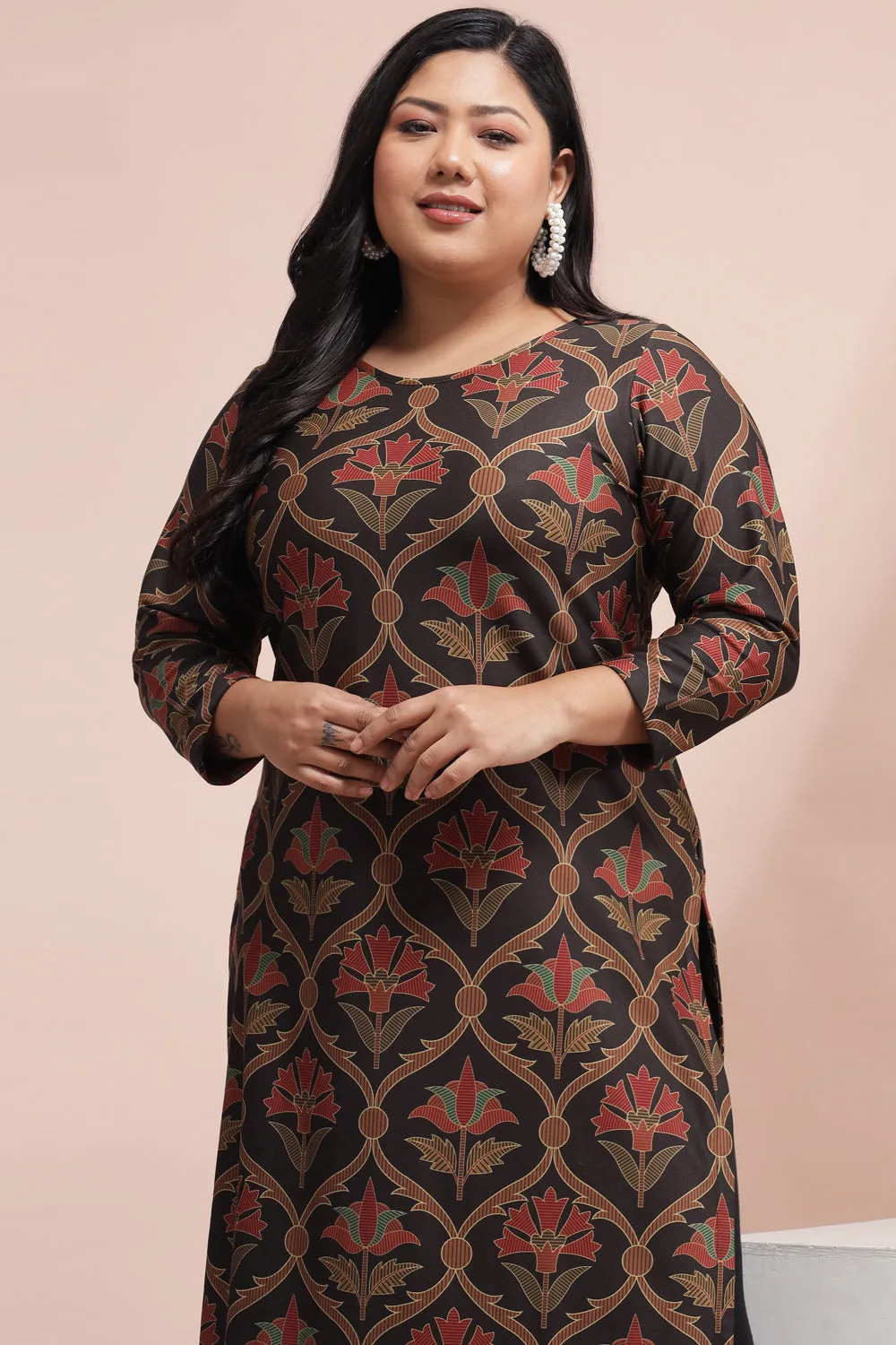 Ethnic Motif Art Woolen Winter Kurti