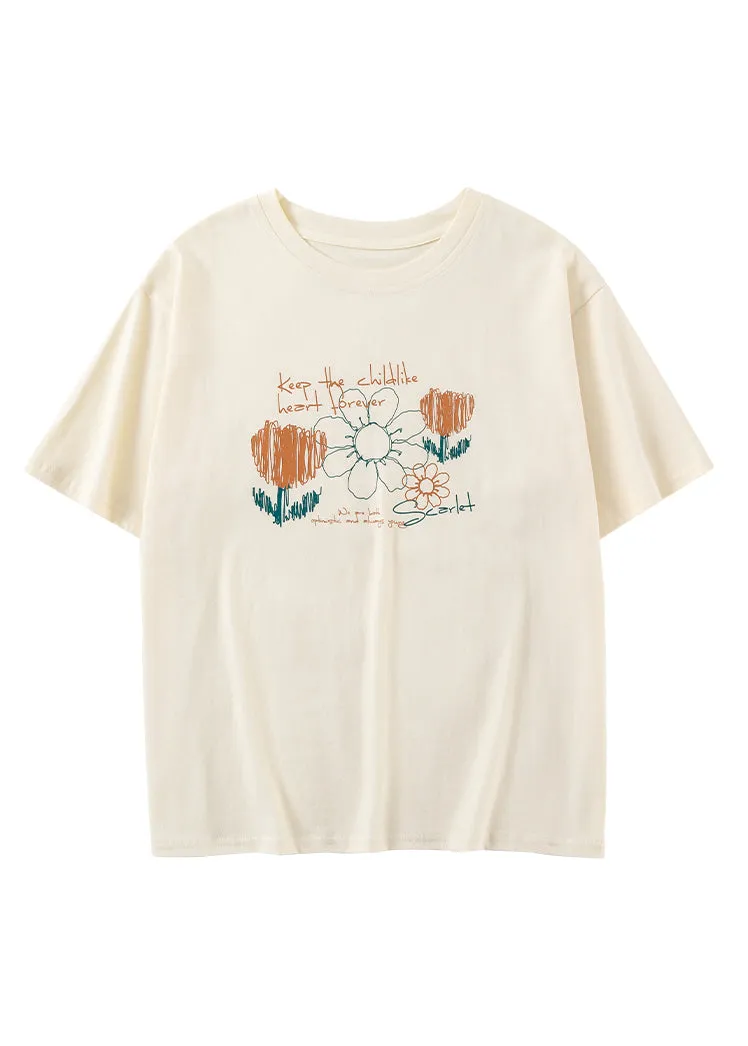 Florish Me Vintage loose print t-shirt