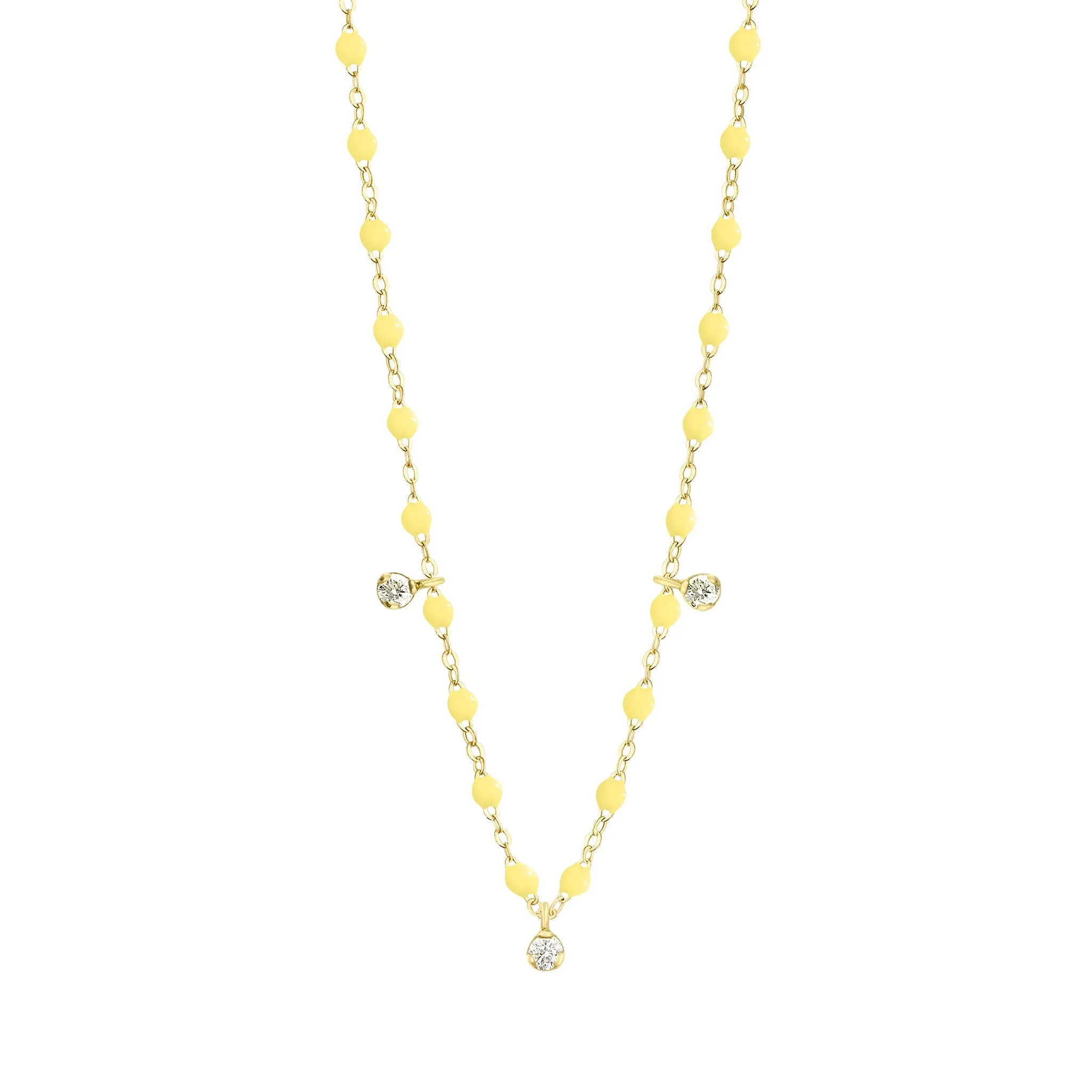 Gigi Supreme Classic 3 Diamond Necklace, Mimosa, Yellow Gold, 17.7"