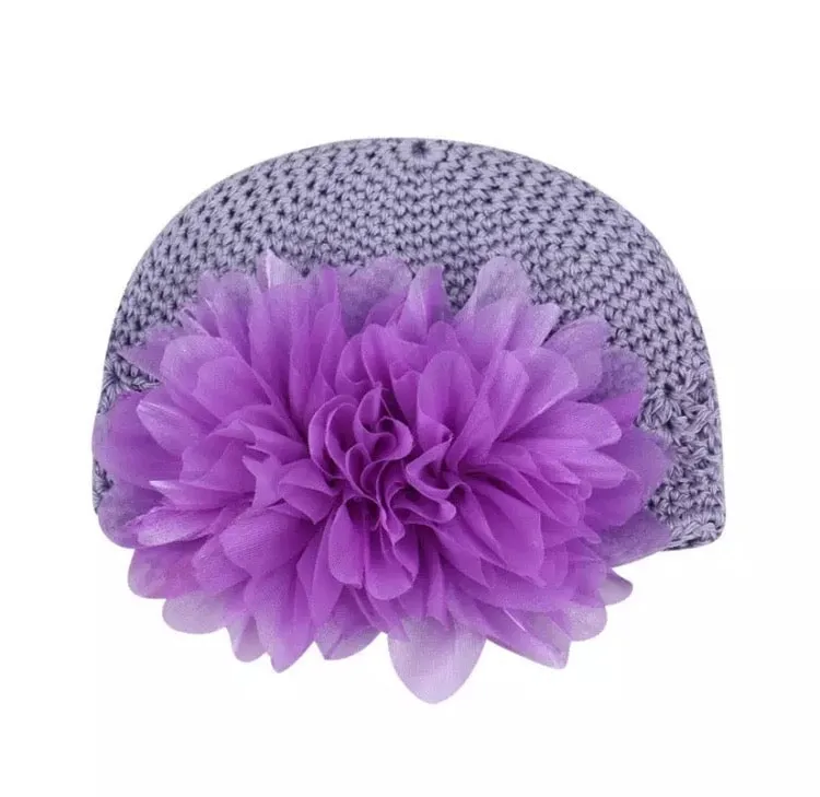 Girls Big Flower Knit Hat - ONLY 5 LEFT !!!