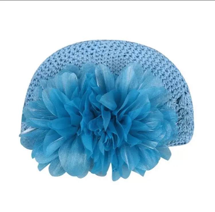 Girls Big Flower Knit Hat - ONLY 5 LEFT !!!