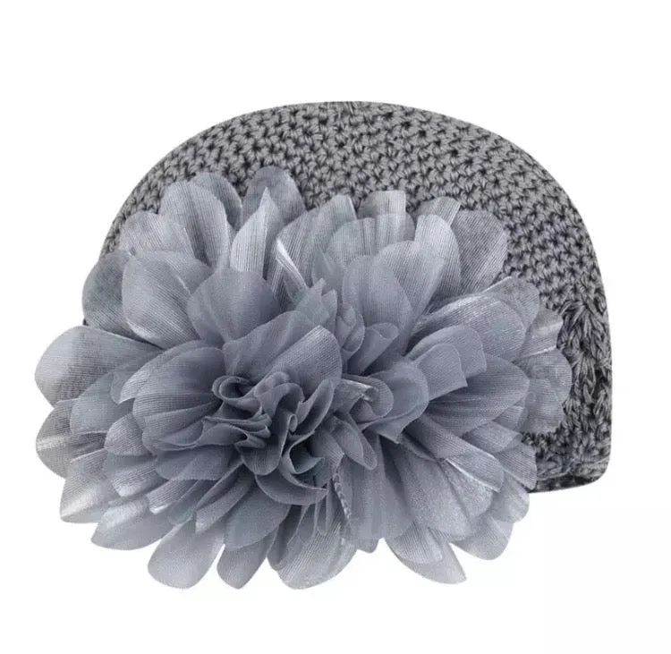 Girls Big Flower Knit Hat - ONLY 5 LEFT !!!