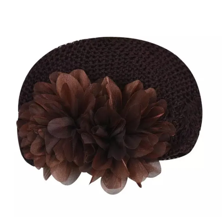 Girls Big Flower Knit Hat - ONLY 5 LEFT !!!