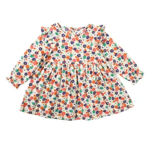 Girls Floral Print Full Sleeve Dress