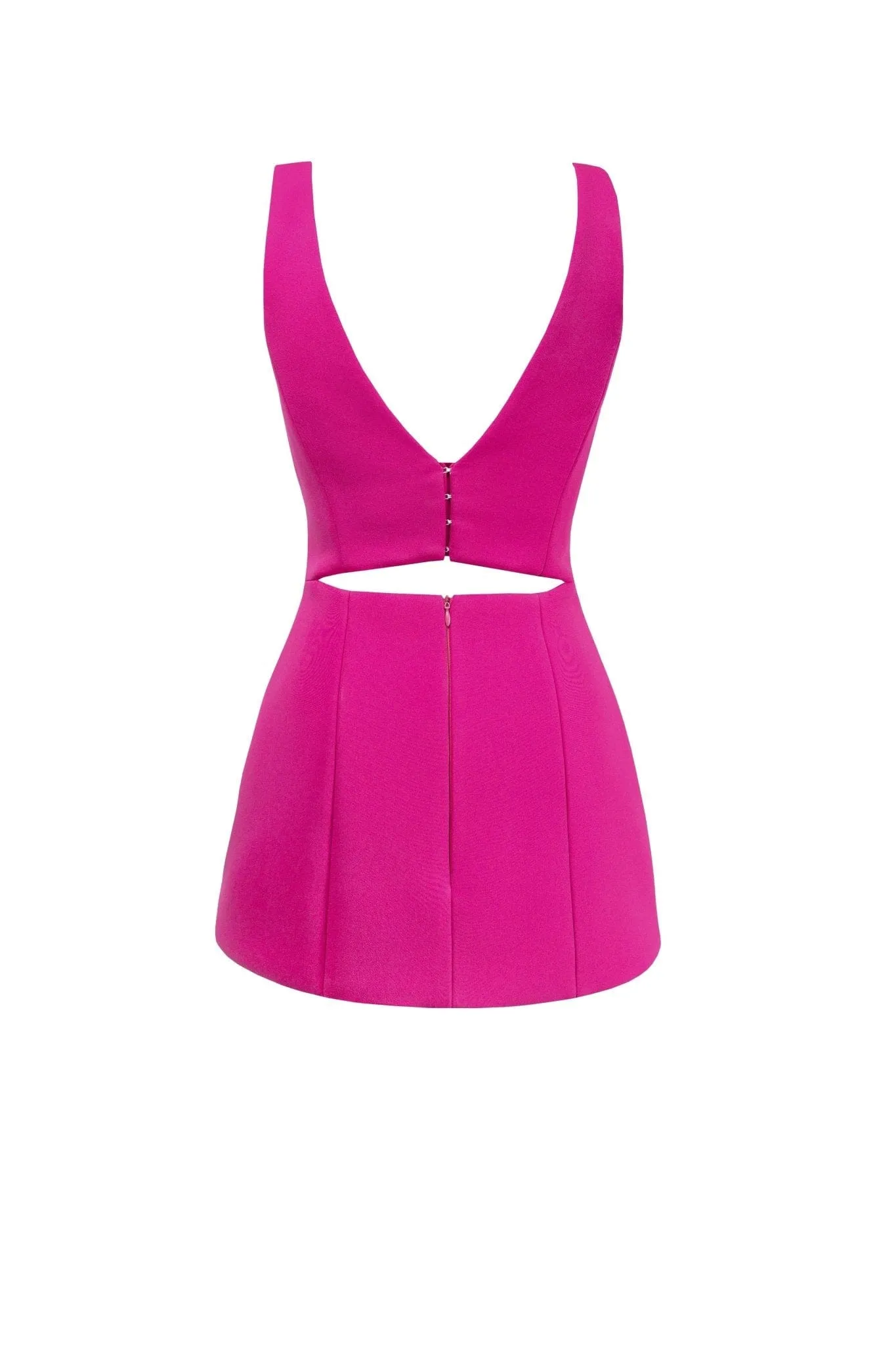 Glossy ultra mini dress in pink with cutouts