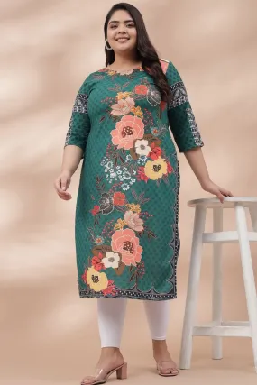 Green Floral Print Kurti