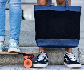 Grey By Ortenhill Evangeline Blue Leather Felt Tote (Unisex)