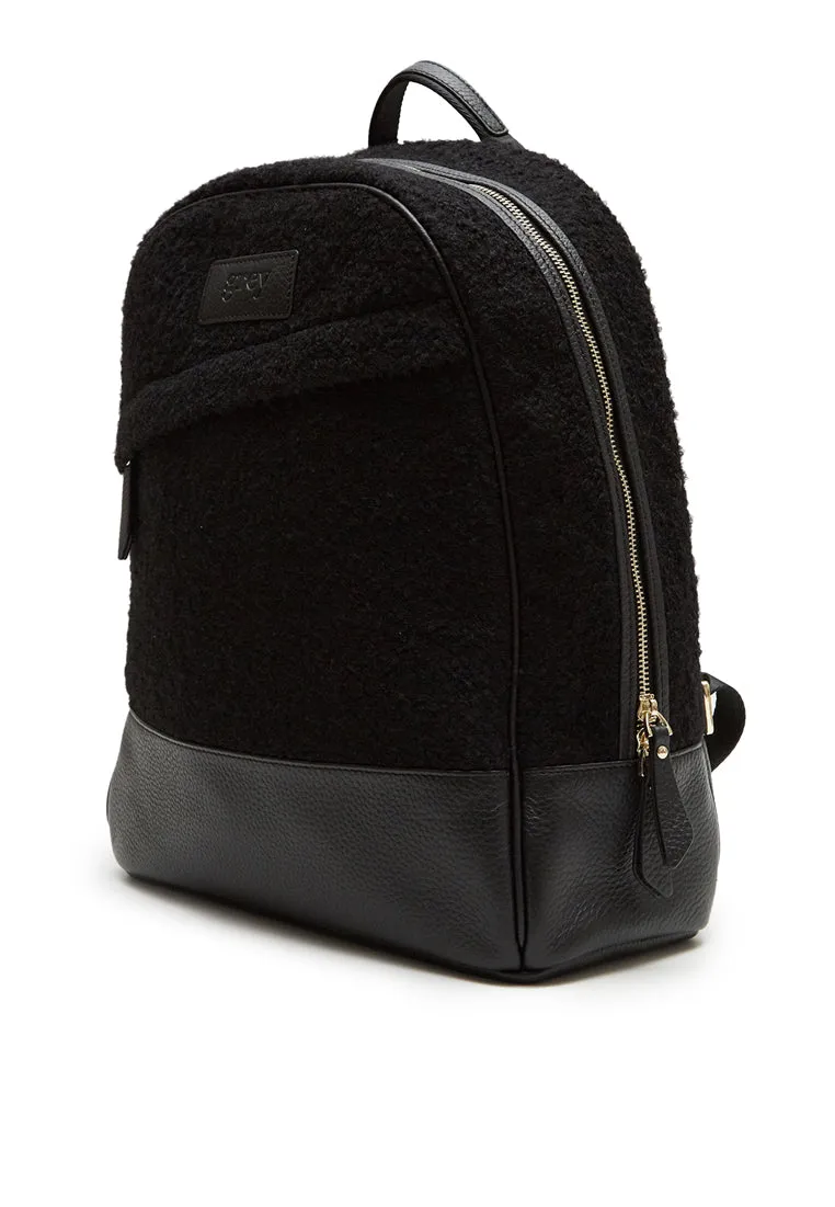 Grey By Ortenhill Grayson Black Leather Felt Backpack (Unisex)