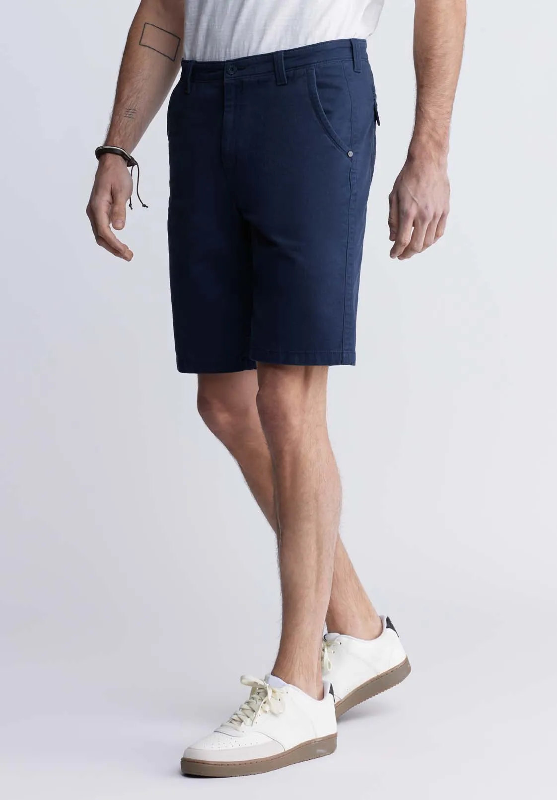 Hadrian Men's Flat Front Shorts in Midnight Blue - BM24266