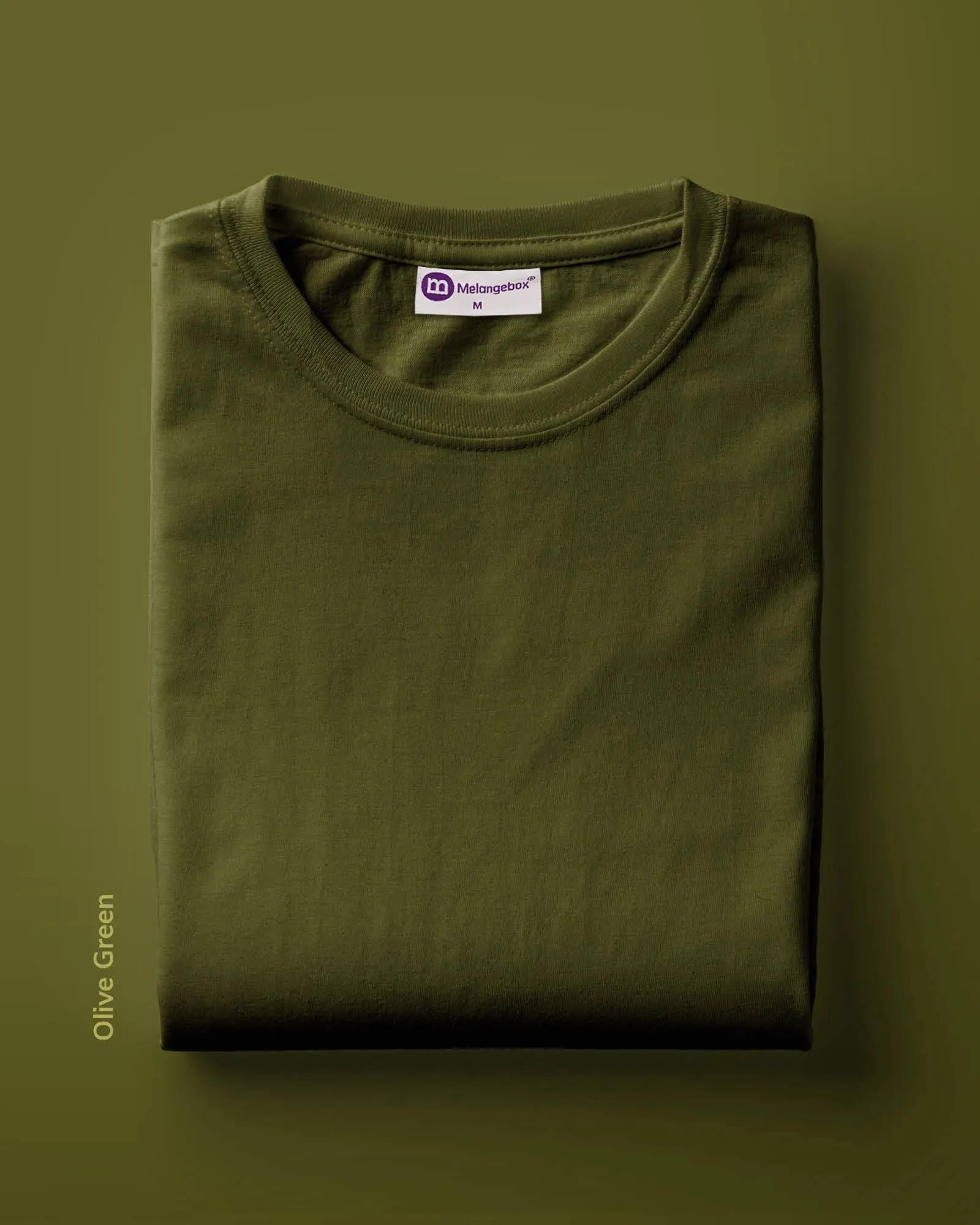 Half Sleeves Crew Neck: Olive Green