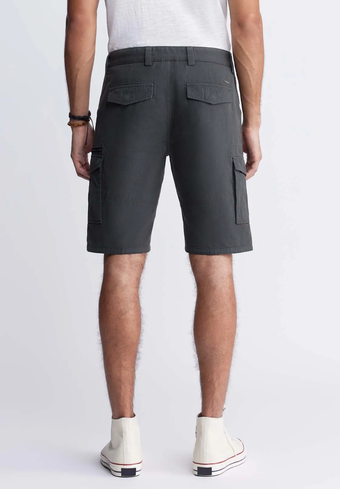 Hiero Men's Shorts with Cargo Pockets in Charcoal - BM24270