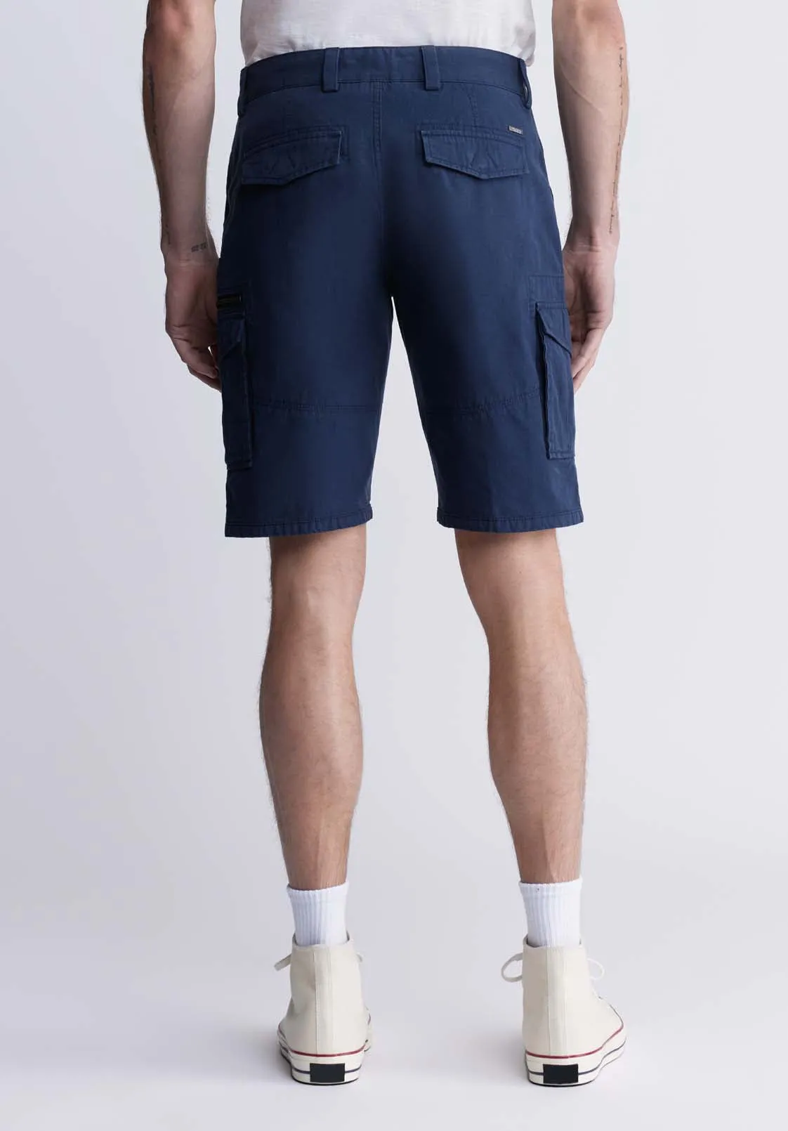 Hiero Men's Shorts with Cargo Pockets in Midnight Blue - BM24270