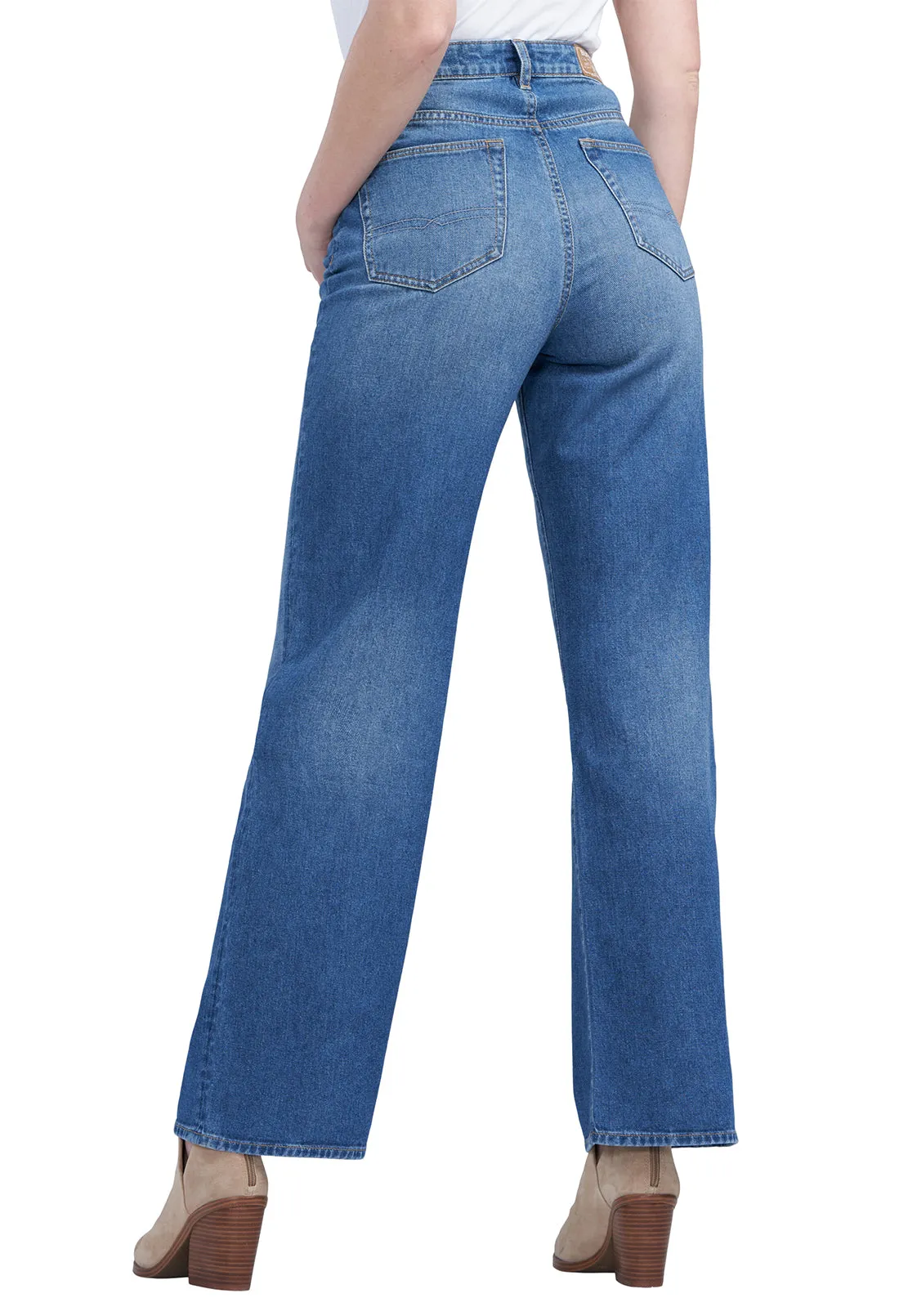 High Rise Wide Leg Addie Women's Jeans in Antique Sanded Blue - BL15817