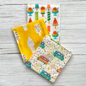 ICE CREAM FLOURSACK KITCHEN TOWEL S/3