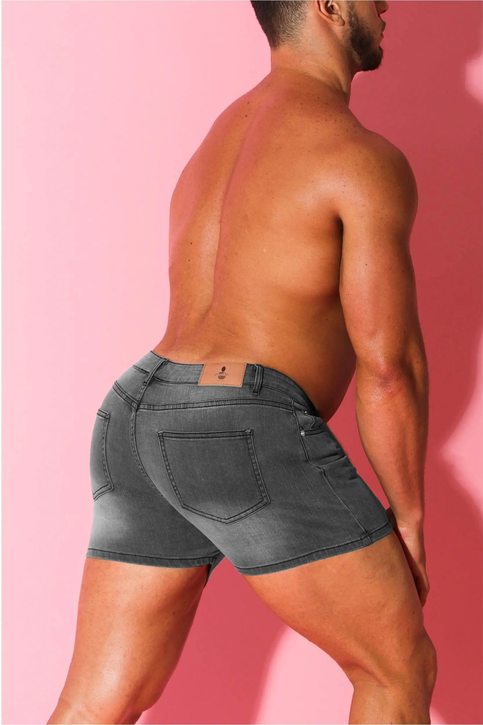 In-Your-Dreams 3.5" Denim Short Shorts - Steel Grey