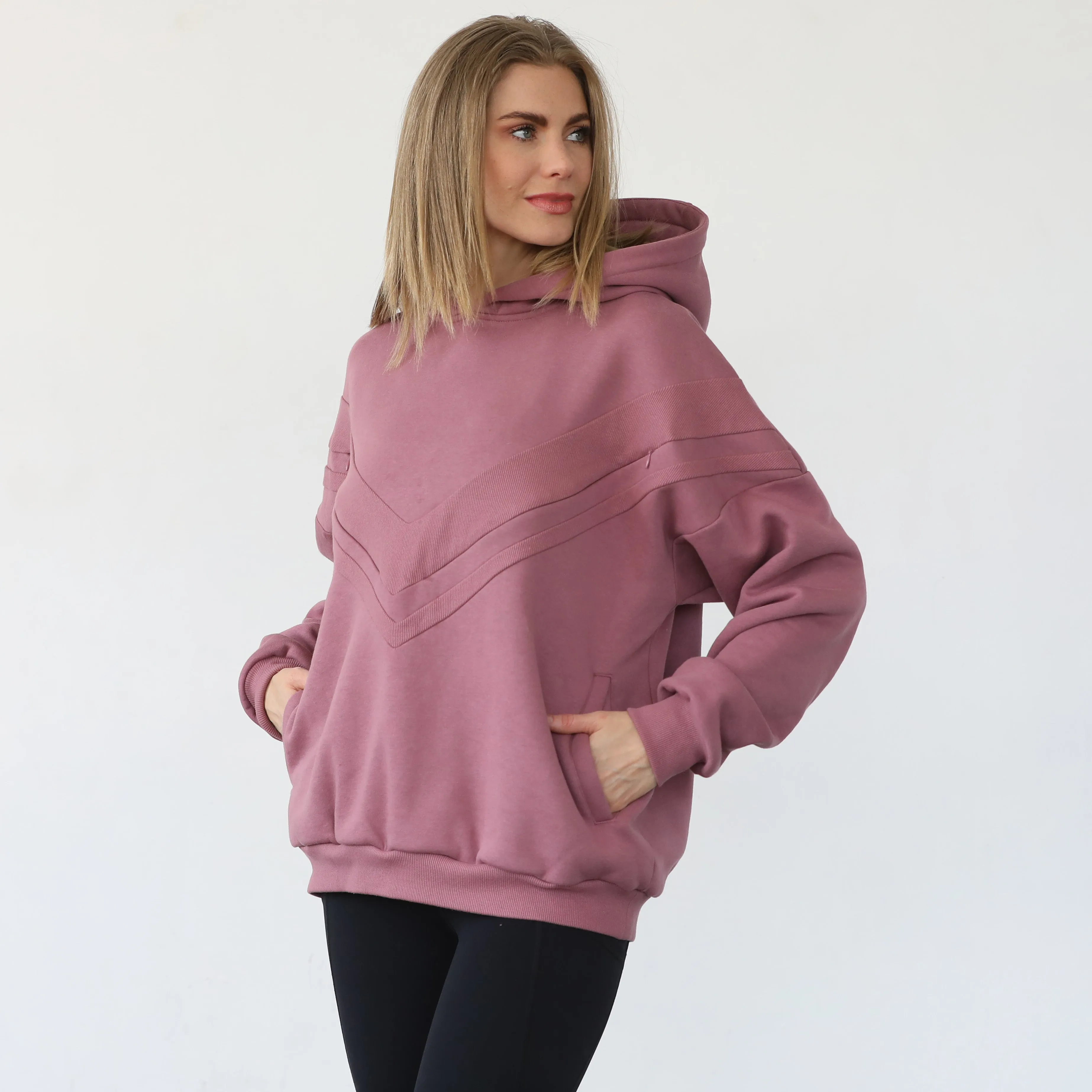 Isabella Ultra Soft Oversized Nursing & Pregnancy Hoodie (Mauve Smoke)